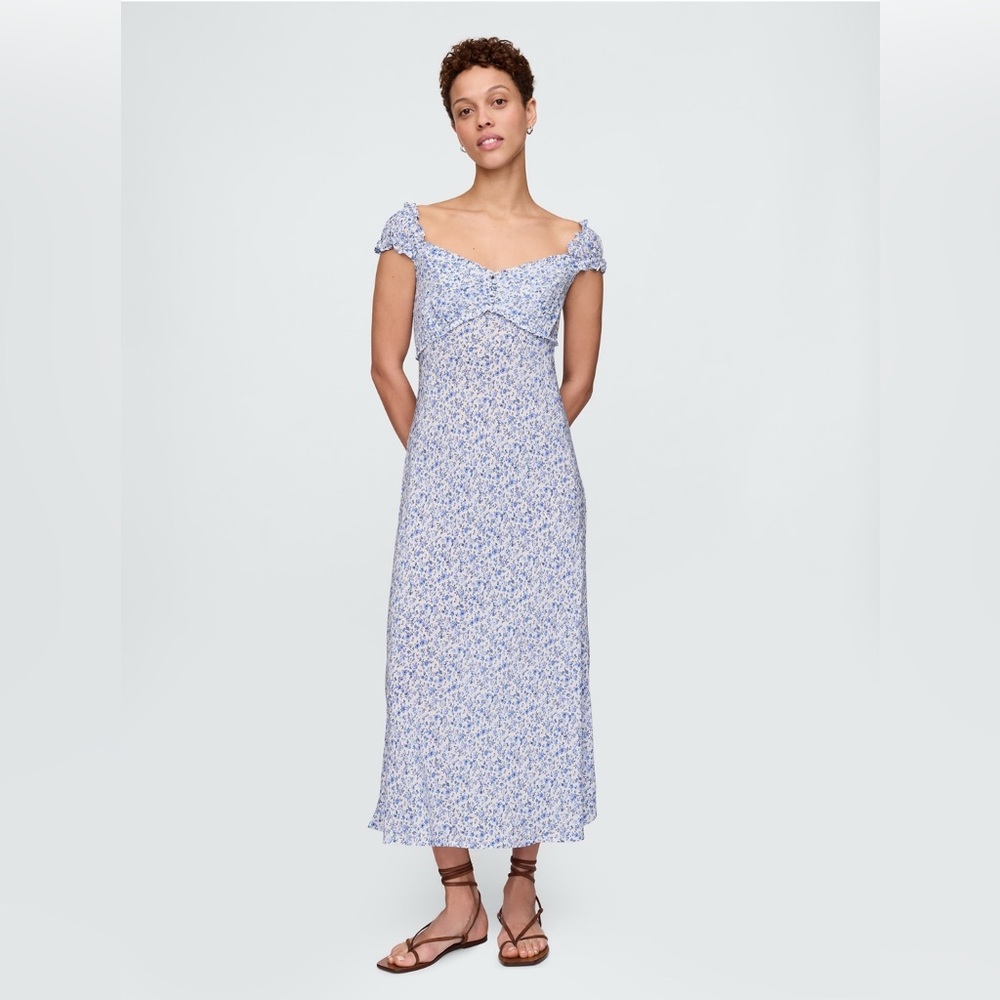 GAP Light Blue Floral Midi Dress